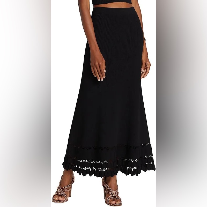 Ulla Johnson Matteo Black Midi Skirt